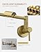 Fransiton Brushed Gold Pot Filler, Pot Filler Faucet Wall Mount, Brass Folding Stretchable with Double Joint Swing Arm Single Hole Two Handles Kitchen Restaurant
