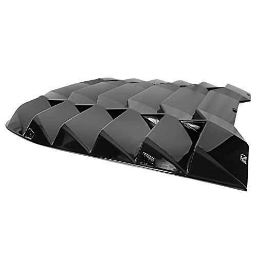 Pre-Painted Window Louvers Compatible With 2009-2020 Nissan 370Z, Ikon Style Glossy Black Abs Plastic Rear Cover Sun Shade Available By Ikon Motorsports, 2010 2011 2012 2013 2014 2015 #TOP6