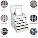 BOOVO Jewelry Boxes for Women, White and Black 6 Layer Large Jewelry Box for Necklace, Bracelet, Earrings, Rings Storage, Jewelry holder Organizer for Girls Gift (Clear White, 6 layer)