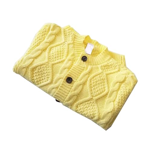 Cardigã infantil de malha com botões para bebês meninas meninos gola redonda manga longa frente aber