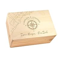 Mamir Home Erinnerungskiste Hochzeit Personalisiert – Holzbox Mit Namen & Datum, Handgefertigt, Geschenkbox Für Brautpaar, Für Geld & Andenken