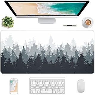 Atufsuat Extended Gaming Mouse Pad, XXL Large Desk Pad 30 x 14 Inch, Big Computer Keyboard Mousepad, Waterproof Mouse Mat with Stitched Edges and Non-Slip Base for Women Office Gaming, Ink Forest