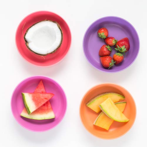 Bobo&Boo Bamboo Kids Bowl | Set Of 4 Eco Friendly Toddler Bowls For Kids | Non Toxic & Reusable ~ Great Gift For Baby Showers Birthdays & Preschool Graduations - Sunset #TOP1