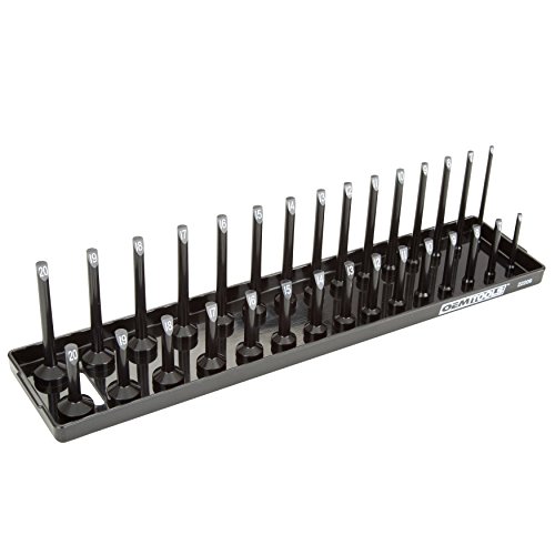 OEMTOOLS 22209 Metric 3/8 Inch Drive Socket Tray Organizer, Black