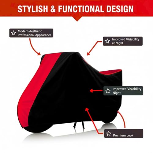 Image of Motorcycle Scooty Body Cover for Outdoor Use - Heavy Fabric Water Resistant Two Wheeler Cover with UV, Dust & Rain Protection Compatible for Activa 125