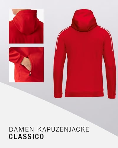 JAKO Damen Kapuzenjacke Classico, Rot, 44 – Ansicht 5