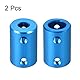 sourcing map 2Stk 6,35mm bis 10mm Bohrung starre Kupplungsschraube L25XD16 Aluminiumlegierung Wellenkupplungsverbinder Motorzubehör Blau