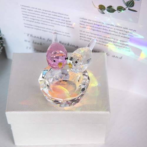 Image of HDCRYSTALGIFTS Crystal Bird Figurine Collectible Art Glass Animal Figurines Table Home Decor Gift