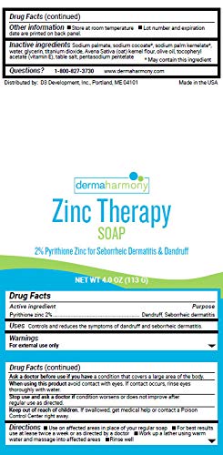 Dermaharmony HJ-SRFB-GFSO 2% Pyrithione Zinc (Znp) Bar Soap 4 Oz thumb #4