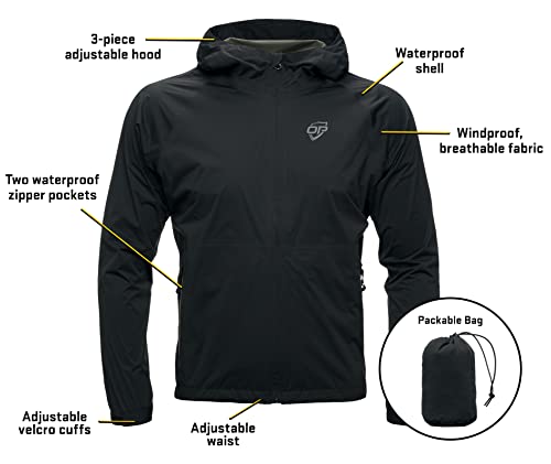 Outdoor Pursuit Men’s Packable Rain Jacket, Lightweight Packable Rain Gear3