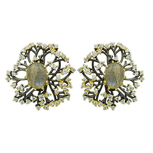 Labradorite boucles d'oreilles argent 925 cadeau d'anniversaire idéal et raffiné