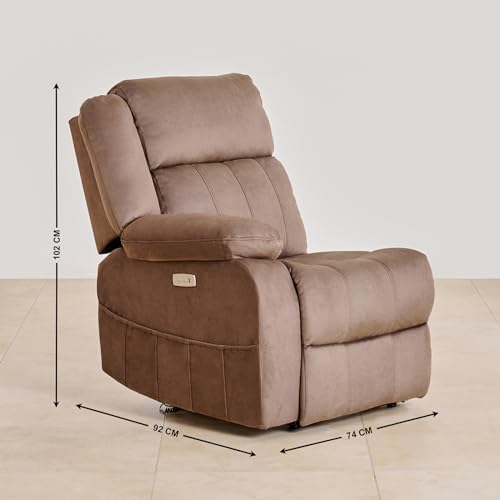 Image of Home Centre 2 Seater Denver Fabric Recliner| Fabric Recliner| (Brown) |2 Year Warranty