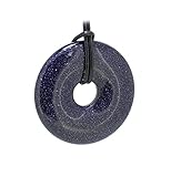 Größe Ø ca. 40 mm Budawi® Blaufluss Donut Anhänger Kettenanhänger 40 mm mit Lederband