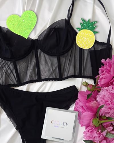 Image of CICKEE Nipple Pasties Black 9 Pairs Rave Pack Nipple Covers Stickers for Rave, Music Festivals, Beach or Daily Wear