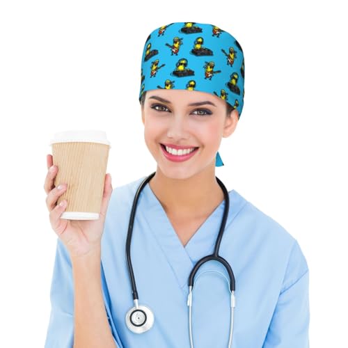 Image of Adjustable Scrub Cap with Sweatband, Breathable Working Hat for Men /Women