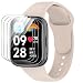 Produktbild GIOPUEY Armband Kompatibel mit Redmi Watch 3 Active, [2 in 1] TPU Silikon Armband + 3 Stück Schutzfolie [Verschleißfest] [Atmungsaktiv] Ersatzarmband - Gelb