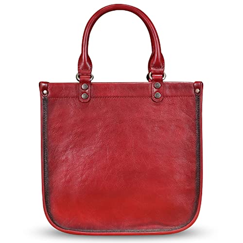 Image of Genuine Leather Handbags for Women Vintage Real Leather Fashion Tote Bag Shoulder Bag Crossbody Bag Satchel Purse