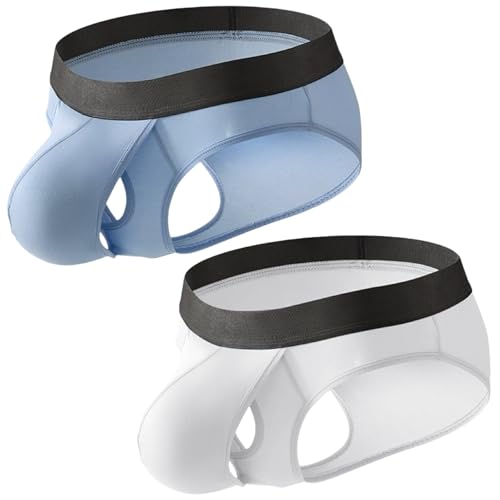 Men's Boxers Briefs Modal Fly Pouch Front Open Breathable Bulge Underwear Separated Ball Pouch Underwear - Main Image