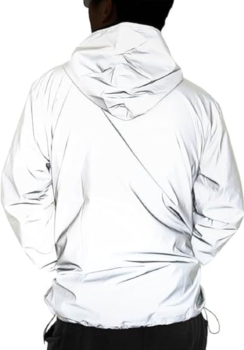 Singular-Point jacke damen,Damen Radsportjacke wasserdicht atmungsaktiv High-Vis reflektierende Silber Night Glow,Grau 2,XXL