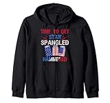 Time To Get Star Spangled Hammered Shirt America Drinking Tee con diseño de Estados Unidos, colores de Estados Unidos. Muestra tu patriotismo con estilo en el Día de la Independencia, Día de los Veteranos, Día de los Memoriales. Bonito regalo para el día de la madre para tu madre, abuela, hermana y tía.