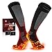 Beheizbare Socken, Beheizte Socken Damen Herren, die Lösung für Maximale Heizfläche im Jahr 2025 5V 6000 mAh Wiederaufladbare Heizsocken für Skifahren, Outdoor, Camping, Wandern (Größe L)