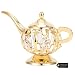 24K Gold Plated Highly Polished Aladdin Lamp Ornament Made with Genuine Matashi Crystals