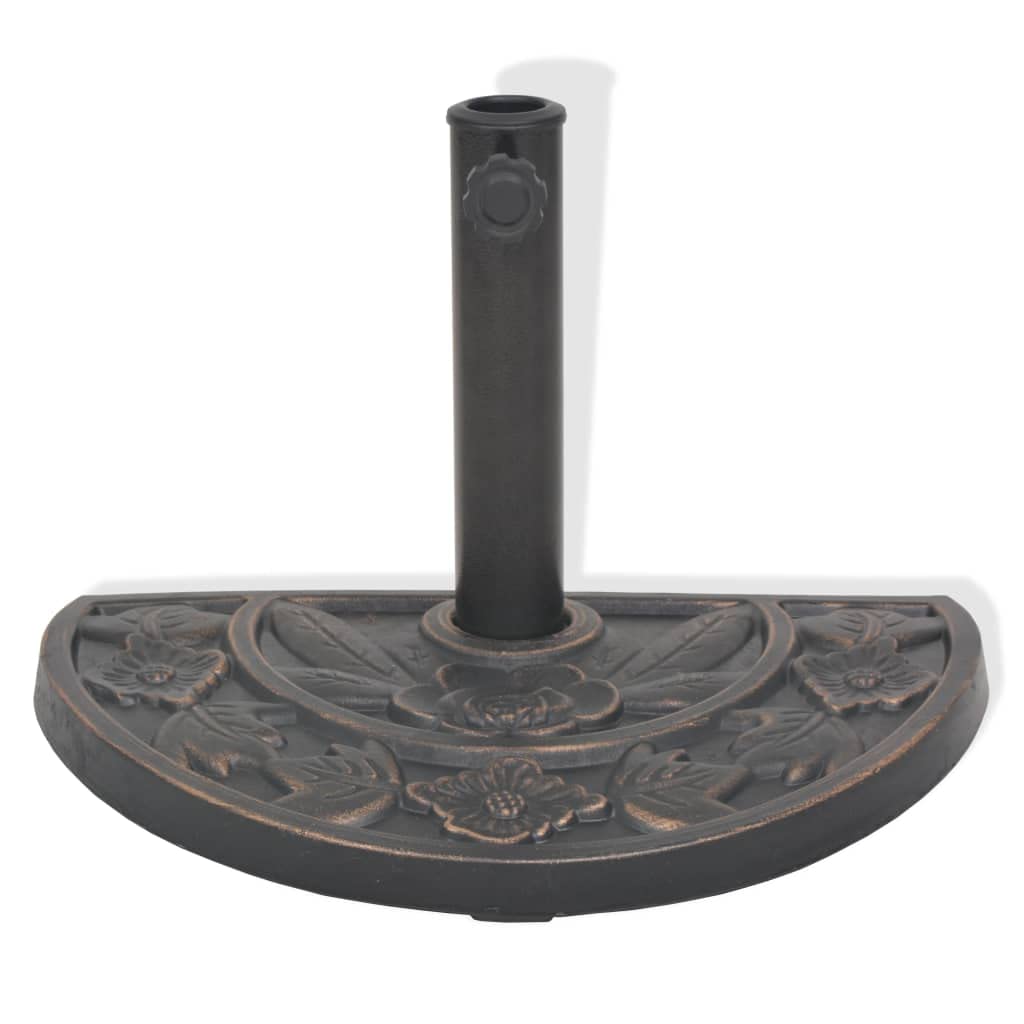 Tomostar Pied de Parasol, Support Socle de Parasol Base de Lestage en résine Demi-Cercle Bronze 9 kg