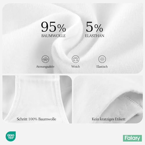 FALARY Unterhosen Damen Baumwolle Hohe Taille 5er Pack Stretch Atmungsaktiv Panties Weich Frauen Unterwäsche L Mehrfarbig-1 3