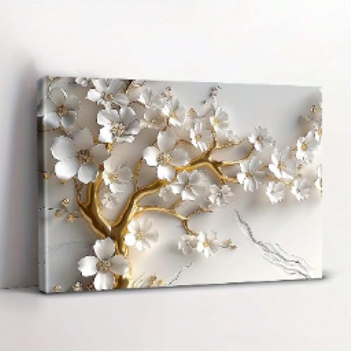 Toile florale murale moderne 40x60 cm avec cadre interne pour salon