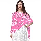 Bufanda de gasa ligera, suave, transparente, larga, para todas las estaciones, patrón de diamante rosa, Varios colores