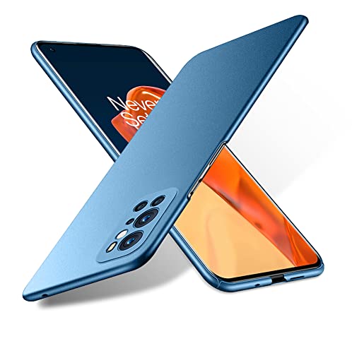 Bastmei Coque pour OnePlus 9 Pro 5G (2021), Ultra-Léger Ultra-Mince Anti-Rayures Antidérapant Protection des Caméras Texture Givrée PC Rigide Coque pour OnePlus 9 Pro (Bleu, Givrée)