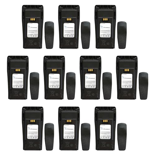 Teseko 10 Pack NNTN4497CR NNTN4497DR NNTN4497BR NNTN4970A NNTN4496 7.4V 2250mAh Li-ion Battery for Motorola CP150 CP180 CP200 CP200D CP380 PR400 EP450 EP450S DEP450 GP3688 GP3188 with Belt Clip