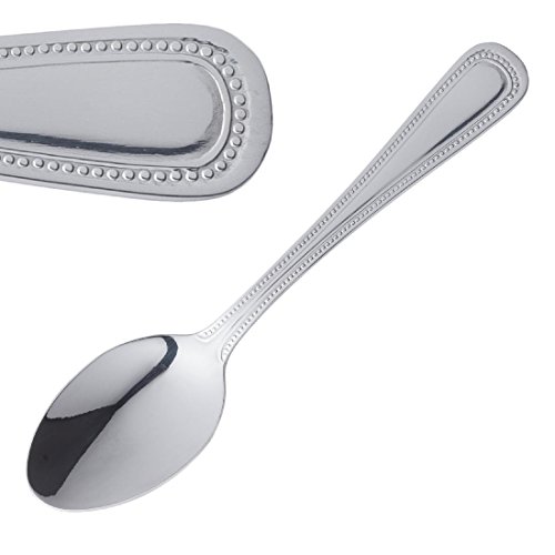 Olympia Bead Teaspoon Tea Spoon Ice Cream Coffee Dessert Latte Cutlery Dining Kitchenware Tableware Dining Kitchen Utensils Restaurant 18/0 Stainless Steel. Pack quantity: 12