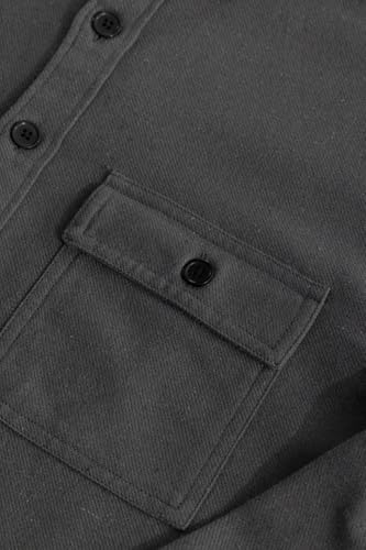 Image of SNITCH Mens Overshirt | Full Sleeve, Long Sleeve, Spread Collar, Plain Pattern, Buttoned Closure, Regular Fit | Cotton, Casual Wear, College Wear, Street Wear