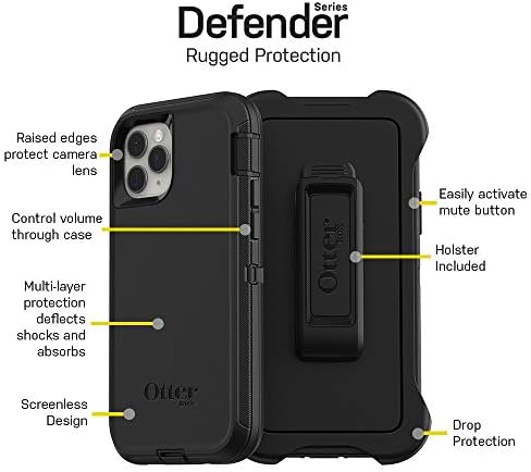 OtterBox Defender Case for iPhone 11 Pro Max, Shockproof, Drop Proof, Ultra-Rugged, Protective Case, 4x Tested to Military Standard, Black