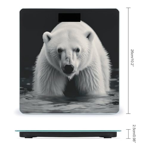 Báscula digital Polar Bear de vidrio templado para baño miniatura 2