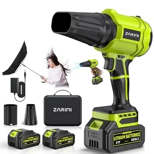 YUQUESEN Cordless Leaf Blower, 980,000 RPM Handheld Leaf Blower with 2 Batteries & Charger, Lightweight Leaf Blowers for Patio, Lawn, Leaves, Dust - Bright Green