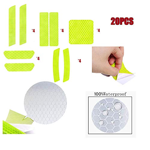 Lot de 20 Autocollants Réfléchissants,Stickers Réfléchissants pour Voiture,Sécurité Réfléchissant Auto-adhésives Autocollant Reflechissant pour Voiture/Vélo/Poussette/Casque/Moto - Image 3