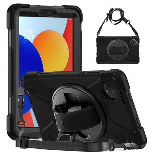 Étui Redmi Pad SE 8.7 protection antichoc 360 avec dragonne et porte-stylet noir