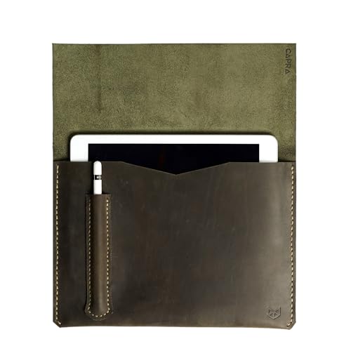 Capra Leather iPad Pro Case for Men, Green New iPad Pro 12.9