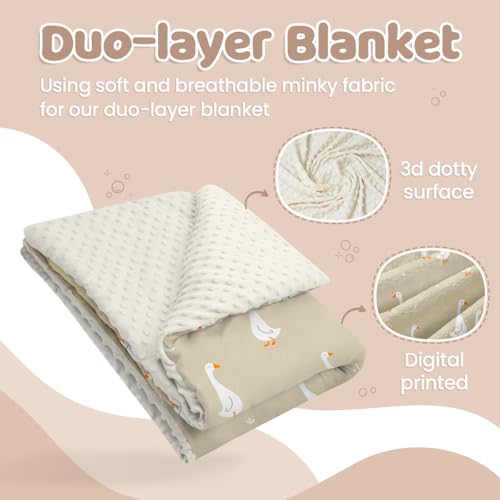 Image of SANDJEST Goose Minky Blanket 30 x 40 Inches, Gift for Christmas Birthday