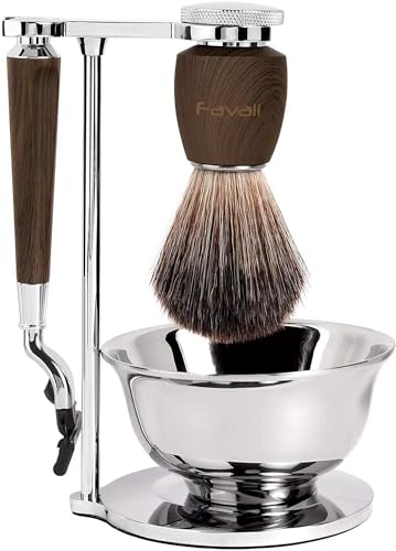 Favali Kit de Afeitado 4 en 1 Acero Inoxidable