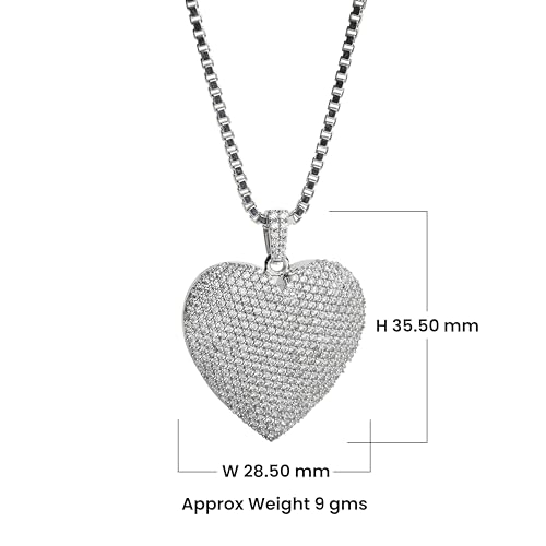 Moissanite Iced Out Heart Pendant Necklace 925 Sterling Silver Icy Bling Heart Locket with Chain Hip Hop Jewelry Promise Romantic Gift for Loved One4