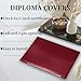 Herrenbek Diploma Cover 8.5”x11” Graduation Certificate Holder Document Holder Smooth Leatherette,Maroon-1Pack