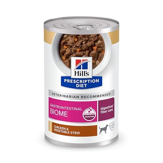 Hill's Prescription Diet Gastrointestinal Biome Digestive/Fiber Care Wet Dog Food, Chicken & Vegetable Stew, 12.5 oz. Cans, 12-Pack