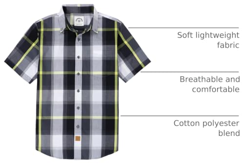 Image of Dubinik Mens Short Sleeve Button Down Shirts Soft Breathable Summer Vintage Regular Fit Lightweight Men's Casual Shirt