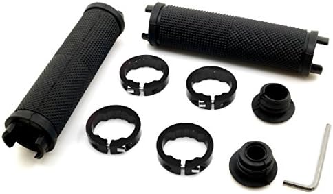 LYCAON Bike Handlebar Grips, Non-Slip Rubber Bicycle Handle Grip with Aluminum Lock, Bike Hand Grip for Scooter Cruiser Urban Bikes Tricycle MTB BMX Foldable Bicycle (Black)