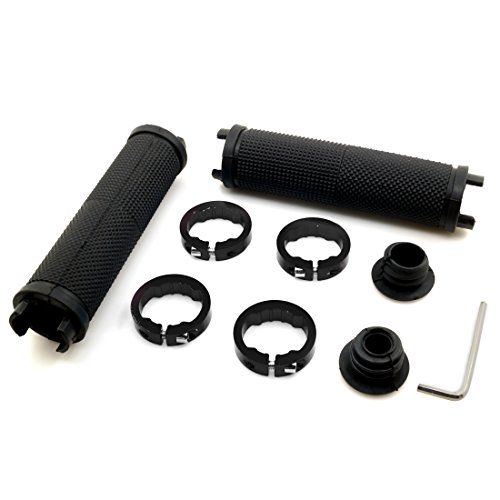 LYCAON Ergonomische Fahrradlenkerhalter - Rutschfest Gummi Aluminium Grips, für Scooter, Cityrad, Dreirad, Mountainbike, Rennrad, MTB, BMX (Schwarz)
