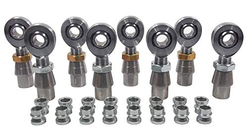 QSC 5/8 X 3/4-16 Chromoly 4-Link Rod End Kit with 5/8-1/2 High Misalignment Spacers & Bungs .095 Wall, Rod End, Heim Joint