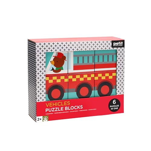 Image of Petit Collage Vehicles Puzzle Blocks